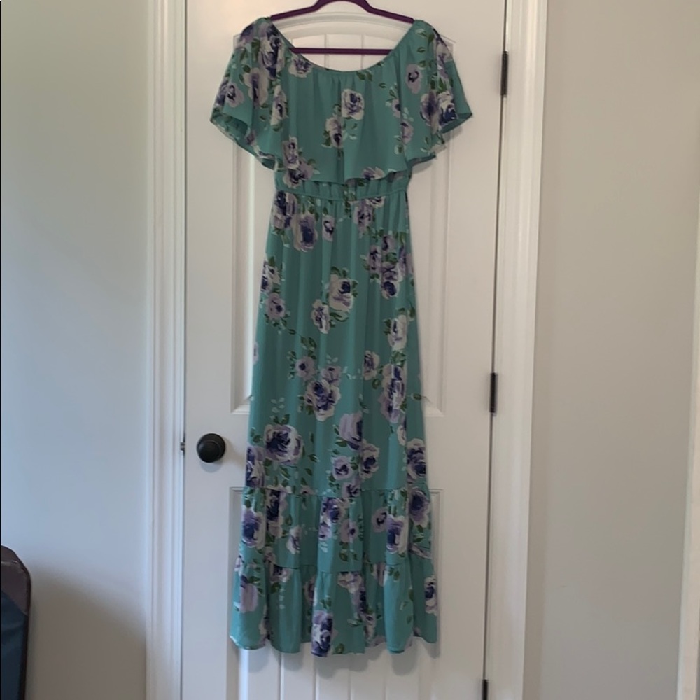 Altar’d State Floral Off Shoulder Maxi Dress